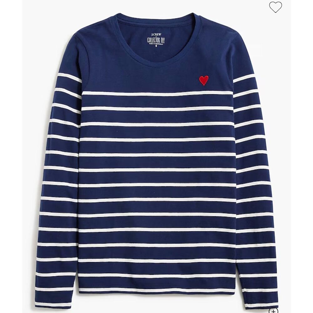Rare J.Crew Collector Heart Long Sleeve Shirt M